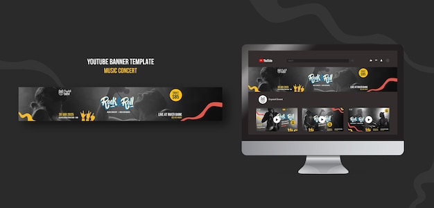 Rock Music Concert YouTube Banner Template