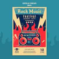 Free PSD rock music festival print template