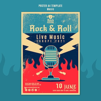 Rock music festival print template