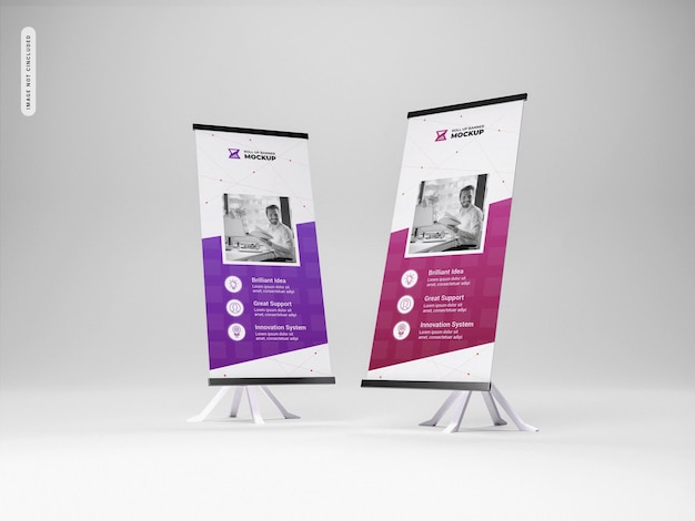 Roll up banner stand mockup