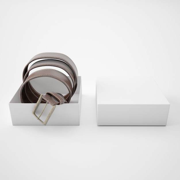 PSD Template: Rolled Belt Inside a White Box – Free Download