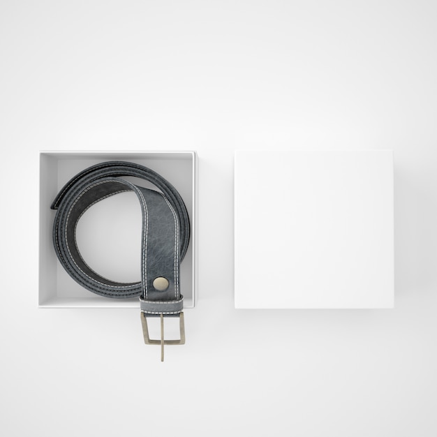 Free PSD rolled belt inside a white box