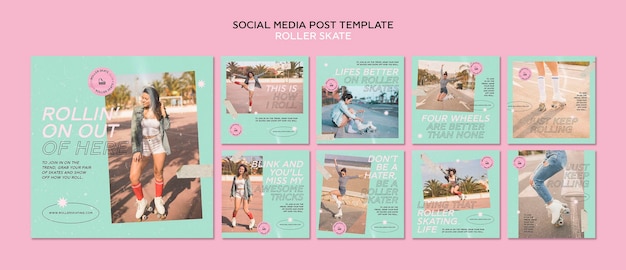 Roller skate social media post template