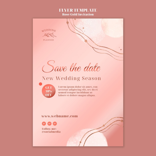 Rose gold poster design template