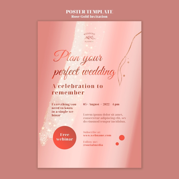 rose gold poster design template