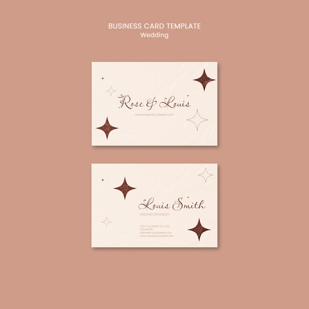 Free PSD rose gold wedding invitation  business card