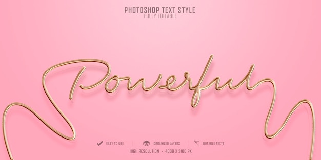 Rose powerful  3d text style effect template design