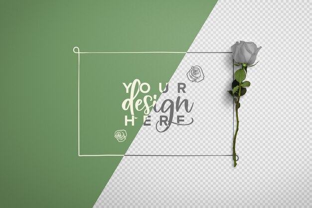 Rose on Stem Background Mockup