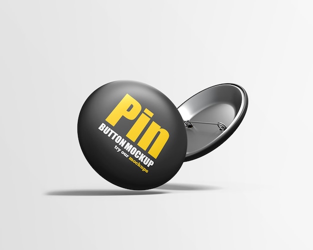 Download Premium PSD | Round button badge mockup isolated