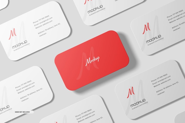 Round corner business card mockup