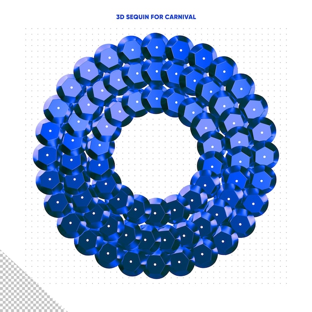 Free PSD round pack of blue sequin for carnival