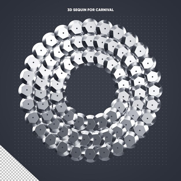round pack of silver sequin for carnival