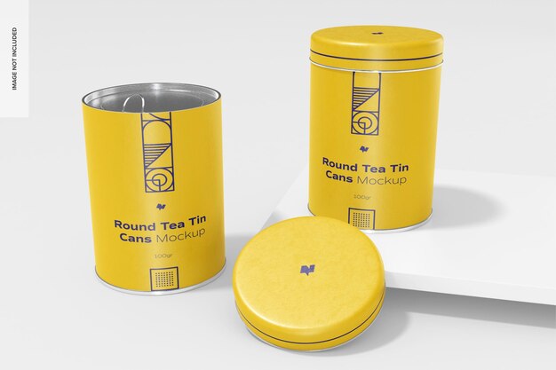 Download Premium Psd Round Tea Tin Cans Mockup