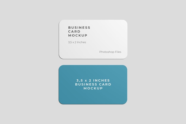 Rounded business card mockup top view