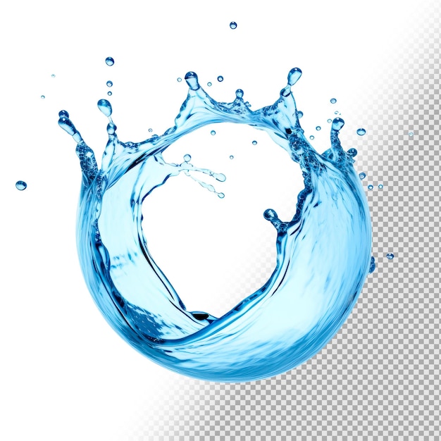 Free PSD rounder water splash over transparent background