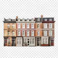 Free PSD row house isolated on transparent background