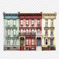 Free PSD row house isolated on transparent background