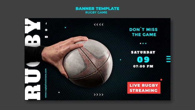 Free PSD rugby game banner design template