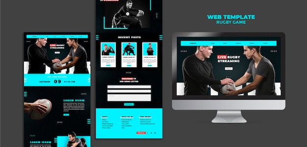 Rugby game web design template