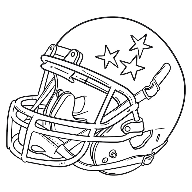 Illustrazione del contorno del casco da rugby