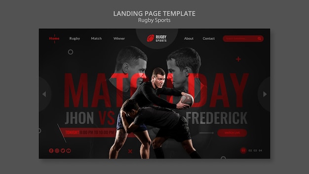 Free PSD rugby sports web template