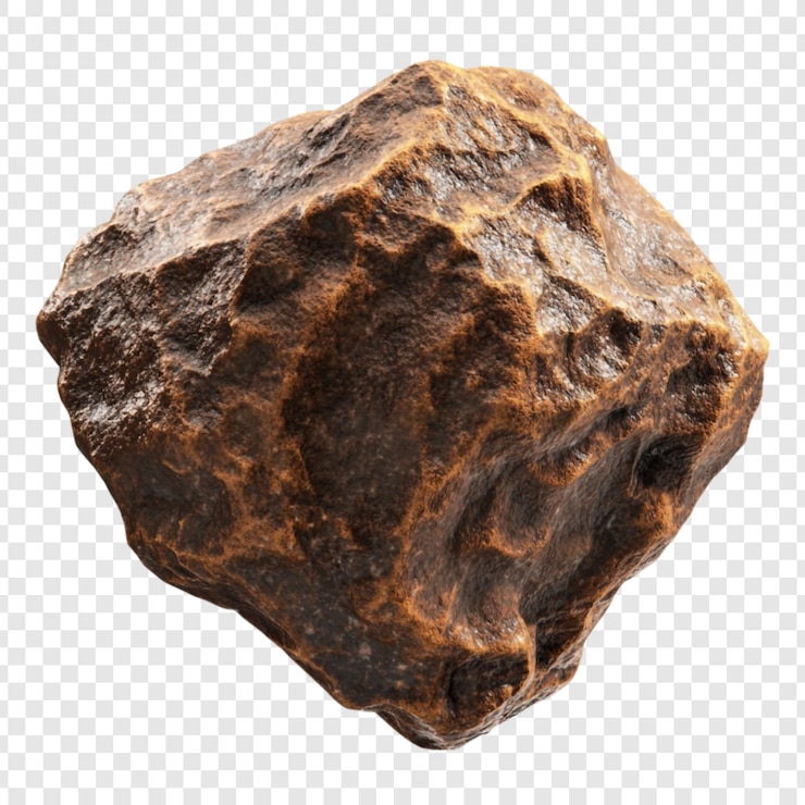 Free PSD a rugged brown rock isolated on white background awe inspiring natural stone texture
