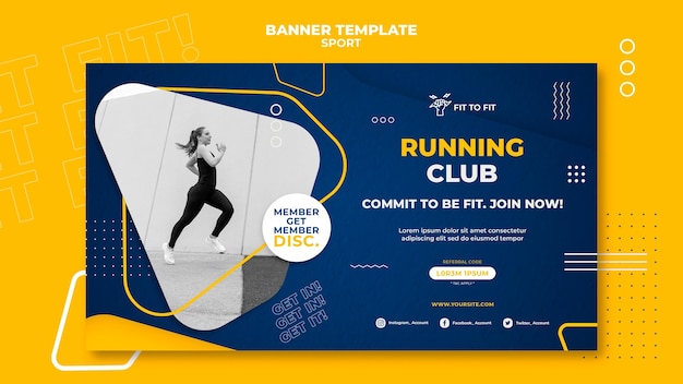 Free PSD running club banner template