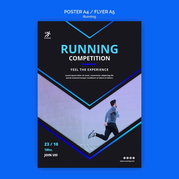 Running competition flyer template