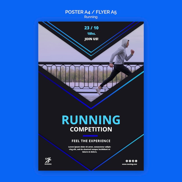 Running competition template flyer