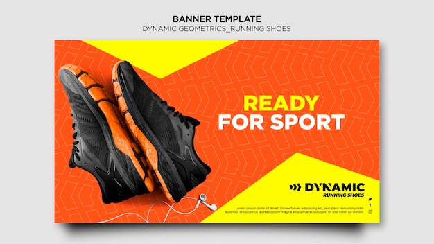 Free PSD running shoes banner template