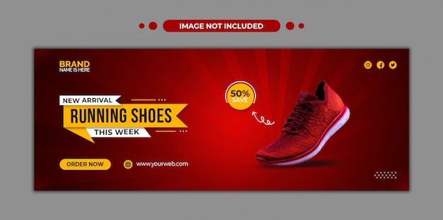 Running shoes facebook timeline cover and web template