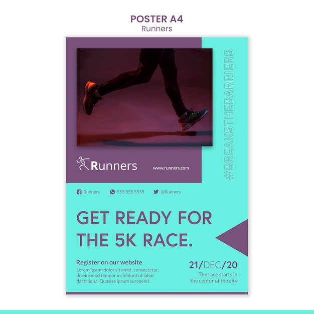 Free PSD running training flyer template