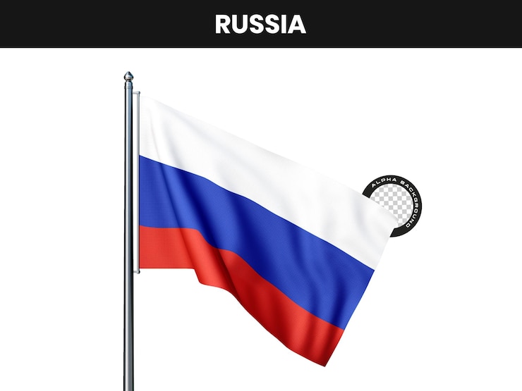 無料PSD ロシア の 旗 が 柱 に 掲げ られ て いる