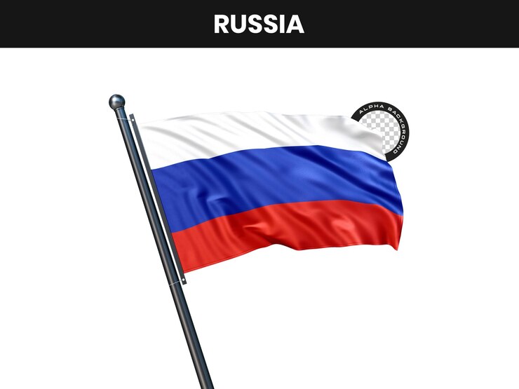 無料PSD ロシア の 旗 が 柱 に 掲げ られ て いる
