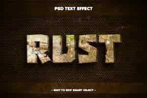 Free PSD rust text effect