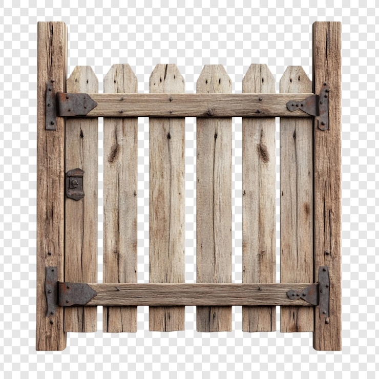 Free PSD rustic wooden gate a vintage charm