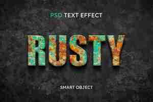 Free PSD rusty text style effect