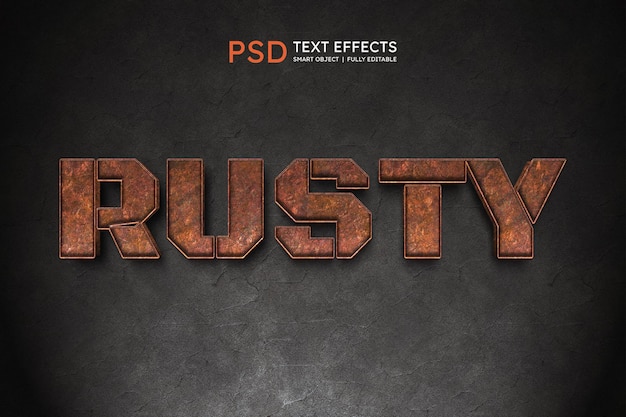 Rusty text style effect