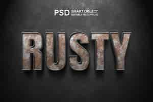 Free PSD rusty text style effect