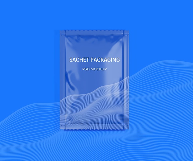 Sachet packaging mockup