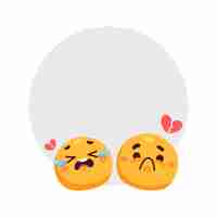 Free PSD sad face emoji frame isolated