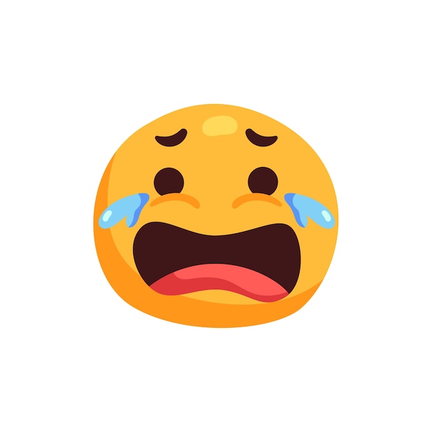 Sad face emoji isolated