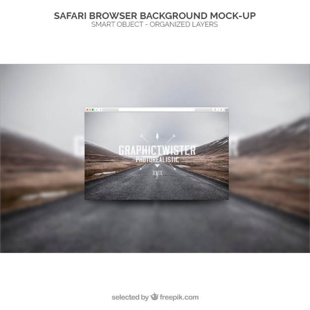 PSD gratuito browser safari sfondo mockup