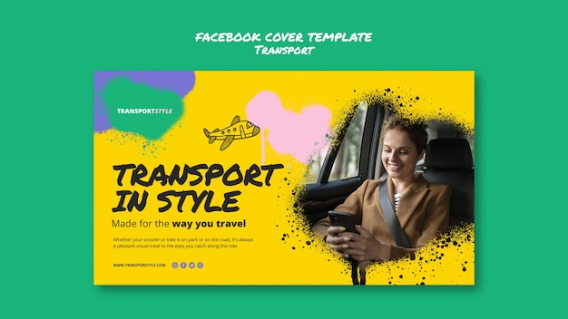 PSD gratuito modello di copertina di facebook per il trasporto sicuro