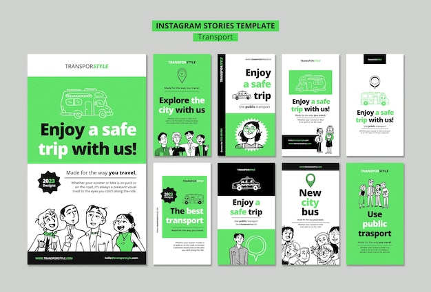 PSD Templates for Safe Transport Instagram Stories | Free Download