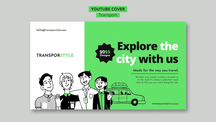 ฟรี PSD safe transport youtube cover template
