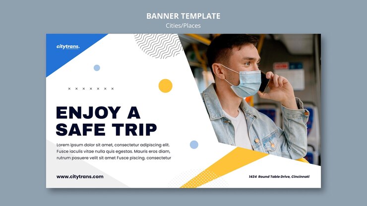 Free PSD safe trip banner template