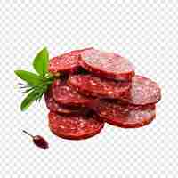 Free PSD salami isolated on transparent background