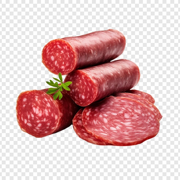 Salami isolated on transparent background