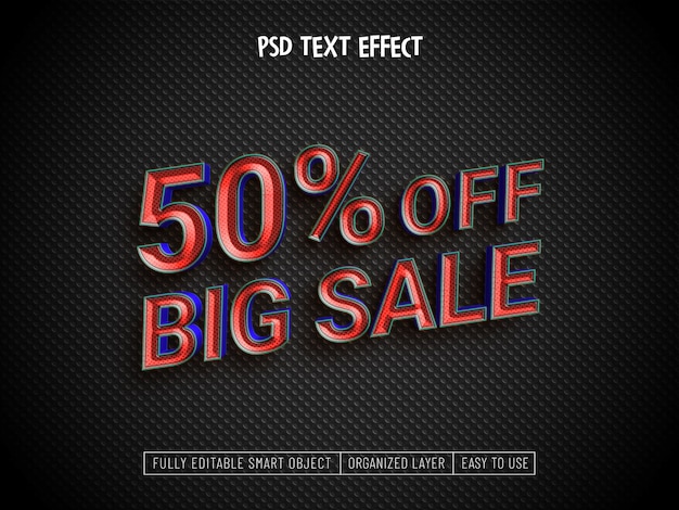 Free PSD sale banner psd text effect